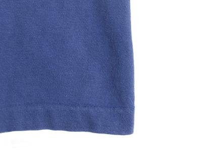 70s USA製 チャンピオン 3段 企業 プリント 半袖 Tシャツ メンズ XL 小さめ M ヴィンテージ バータグ コットン レース シングルステッチ 青