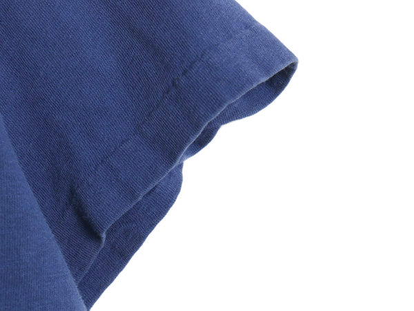 70s USA製 チャンピオン 3段 企業 プリント 半袖 Tシャツ メンズ XL 小さめ M ヴィンテージ バータグ コットン レース シングルステッチ 青