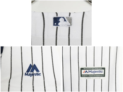 ヤンキース ベースボール シャツ メンズ XL / MLB オフィシャル マジェスティック 大リーグ ユニフォーム 大きいサイズ 半袖シャツ 重ね着