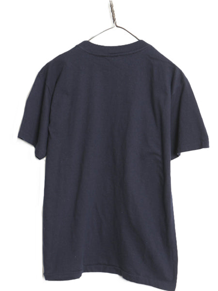 80s USA製 チャンピオン US NAVY プリント 半袖 Tシャツ メンズ L 古着 ヴィンテージ シングルステッチ ミリタリー USN 軍物 紺 トリコタグ