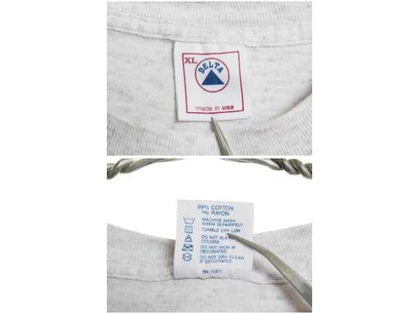 90s USA製 ジョーク メッセージ プリント 半袖 Tシャツ メンズ XL 古着 オールド カットソー シングルステッチ 大きいサイズ デルタ グレー