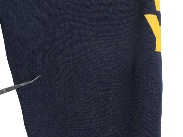 US NAVY プリント スウェット トレーニング パンツ メンズ L 古着 ミリタリー 裏起毛 トレーナー 軍物 ネイビー USN ワンポイント ネイビー