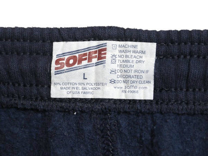 US NAVY プリント スウェット トレーニング パンツ メンズ L 古着 ミリタリー 裏起毛 トレーナー 軍物 ネイビー USN ワンポイント ネイビー