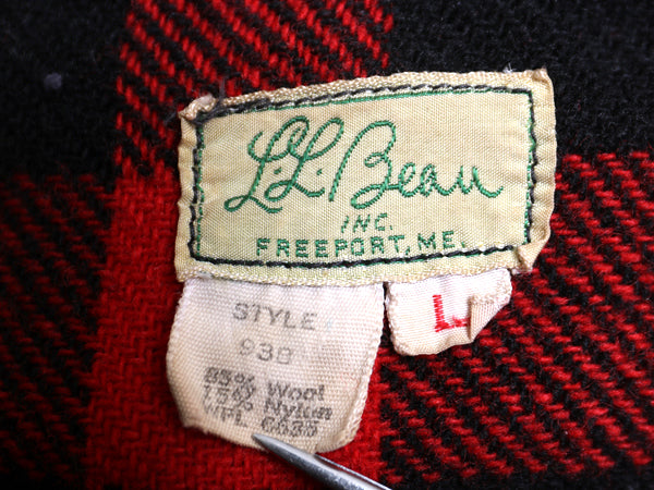 60s USA製 筆記体タグ エルエルビーン ウールリッチ 別注 CPO ウール シャツ メンズ L 古着 ヴィンテージ ジャケット ブロック チェック 
