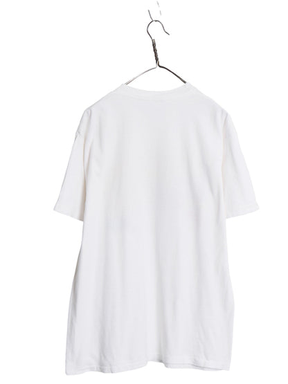90s ジョーク イラスト プリント 半袖 Tシャツ メンズ XL 程/ オールド アート キャラクター ヘビーウェイト コットン シングルステッチ 白