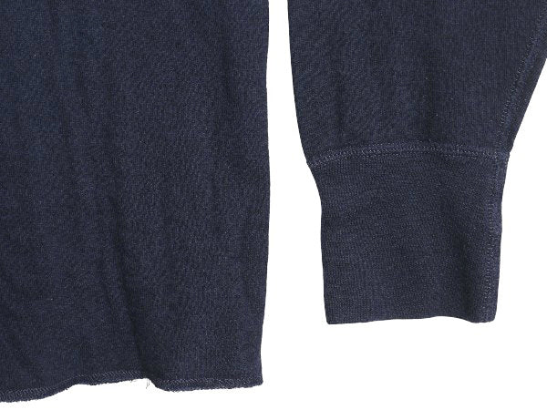 80s USA製 エルエルビーン ヘンリーネック 長袖 Tシャツ メンズ L ヴィンテージ ロンT ロングスリーブ アンダーシャツ 無地 2レイヤー 紺