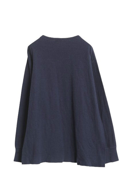 80s USA製 エルエルビーン ヘンリーネック 長袖 Tシャツ メンズ L ヴィンテージ ロンT ロングスリーブ アンダーシャツ 無地 2レイヤー 紺