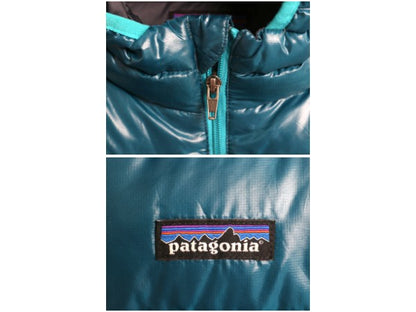 パタゴニア ハイロフト ダウン ジャケット ボーイズ L 150cm 程 古着 16年製 600フィル ナイロン パーカー フーディ ジャンパー パッカブル