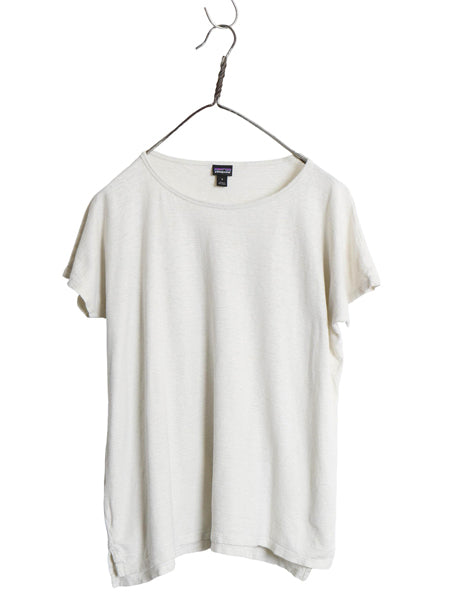 パタゴニア 無地 半袖 Tシャツ レディース S / 19年製 アウトドア カットソー 麻 ヘンプ オーガニック コットン ジャージ 織柄 ボーダー  