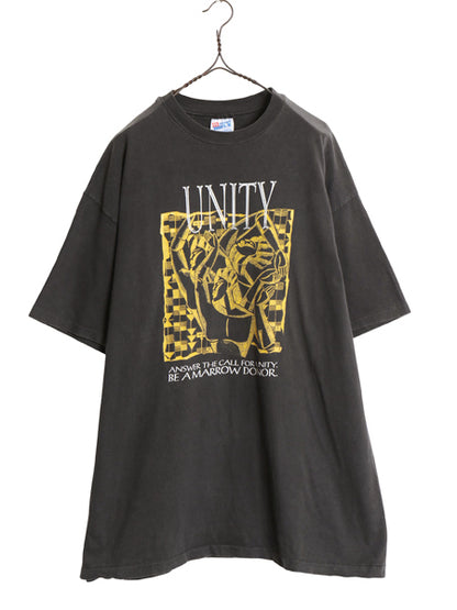 90s USA製 ★ アート イラスト プリント Tシャツ メンズ XL オールド シングルステッチ グラフィック 芸術 ヘビーウェイト 大きいサイズ 黒
