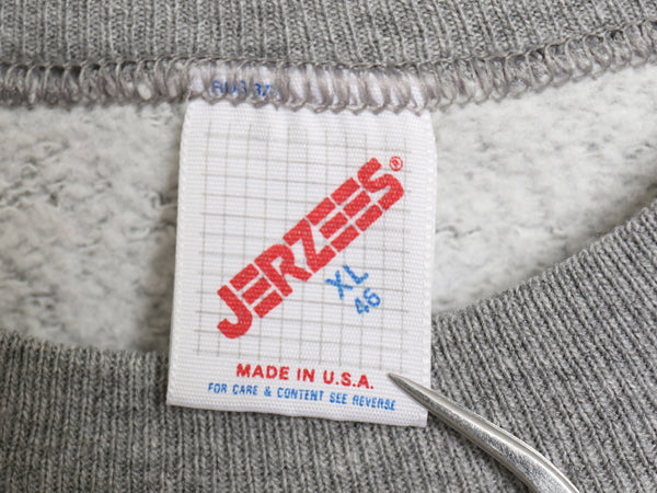 80s USA製 ジャージーズ 無地 スウェット メンズ レディース XL 小さめ L ヴィンテージ ブランク 裏起毛 トレーナー ラグラン 霜降りグレー