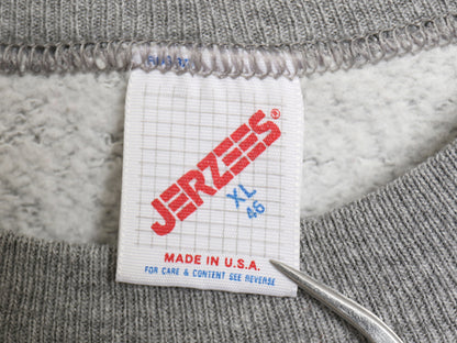 80s USA製 ジャージーズ 無地 スウェット メンズ レディース XL 小さめ L ヴィンテージ ブランク 裏起毛 トレーナー ラグラン 霜降りグレー