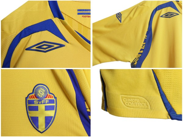 アンブロ スウェーデン 代表 サッカー ユニフォーム メンズ L  正規品 2008 ユーロ モデル 当時物 レプリカ オフィシャル Tシャツ ジャージ