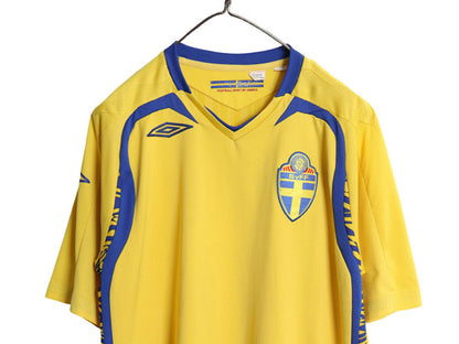 アンブロ スウェーデン 代表 サッカー ユニフォーム メンズ L  正規品 2008 ユーロ モデル 当時物 レプリカ オフィシャル Tシャツ ジャージ