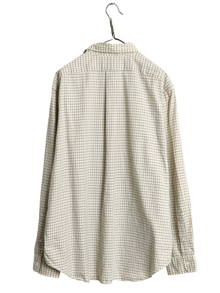 00s ラルフローレン チェック 長袖 ボタンダウン シャツ メンズ XL 古着 オールド ポロ 長袖シャツ ワンポイント ワイシャツ 大きいサイズ