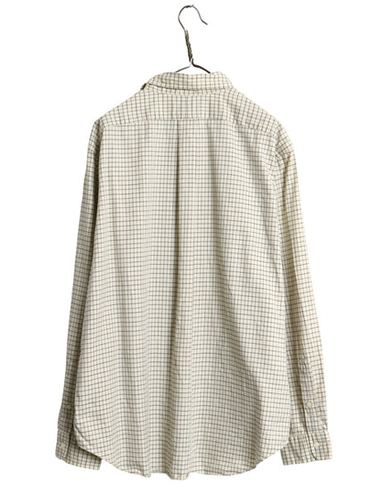 00s ラルフローレン チェック 長袖 ボタンダウン シャツ メンズ XL 古着 オールド ポロ 長袖シャツ ワンポイント ワイシャツ 大きいサイズ