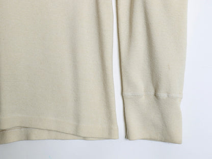 50s 米軍実物 US ARMY M-1950 ヘンリーネック アンダーシャツ メンズ M 程 ヴィンテージ 長袖 Tシャツ サーマル リブ編み ロンT  スタンプ