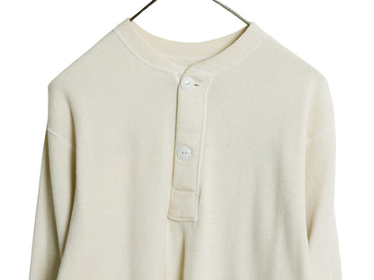 50s 米軍実物 US ARMY M-1950 ヘンリーネック アンダーシャツ メンズ M 程 ヴィンテージ 長袖 Tシャツ サーマル リブ編み ロンT  スタンプ