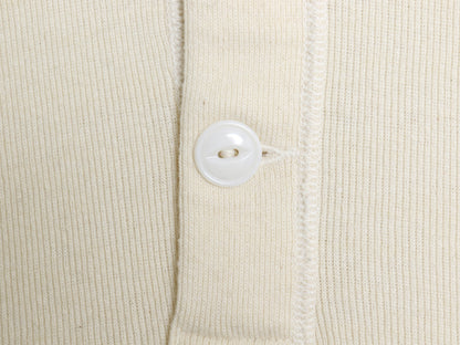 50s 米軍実物 US ARMY M-1950 ヘンリーネック アンダーシャツ メンズ M 程 ヴィンテージ 長袖 Tシャツ サーマル リブ編み ロンT  スタンプ