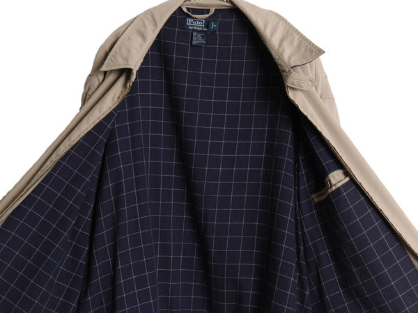 90s ポロ ラルフローレン スイングトップ ジャケット メンズ XL / オールド スムース 素材 フルジップ チェック ライナー付き 大きいサイズ