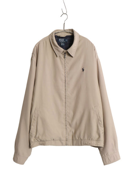 90s ポロ ラルフローレン スイングトップ ジャケット メンズ XL / オールド スムース 素材 フルジップ チェック ライナー付き 大きいサイズ