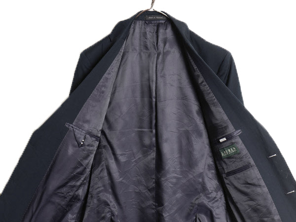 00s ローレン ラルフローレン テーラード ジャケット キッズ XL メンズ S 程/ 古着 オールド ポロ ブレザー 紺ブレ 金ボタン 無地 ネイビー