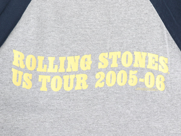 00s ローリング ストーンズ ツアー 両面 プリント ベースボール Tシャツ メンズ XL オールド リップタン バンド ロック 7分袖 大きいサイズ