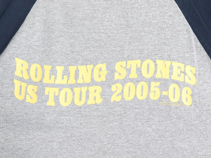00s ローリング ストーンズ ツアー 両面 プリント ベースボール Tシャツ メンズ XL オールド リップタン バンド ロック 7分袖 大きいサイズ