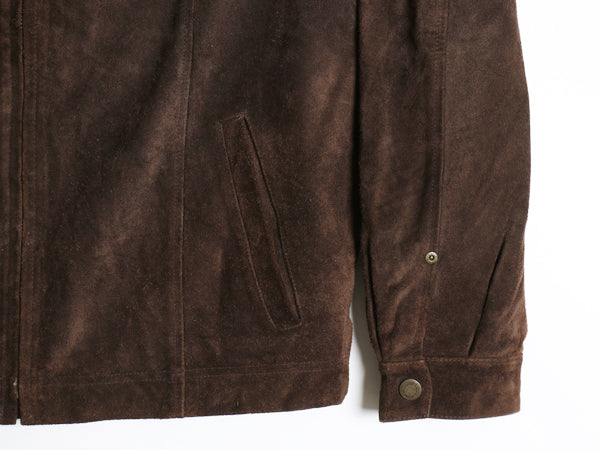 00s エディーバウアー 本革 スウェード レザー スポーツ ジャケット メンズ M / オールド 中綿 キルティング 革ジャン シングル ライダース