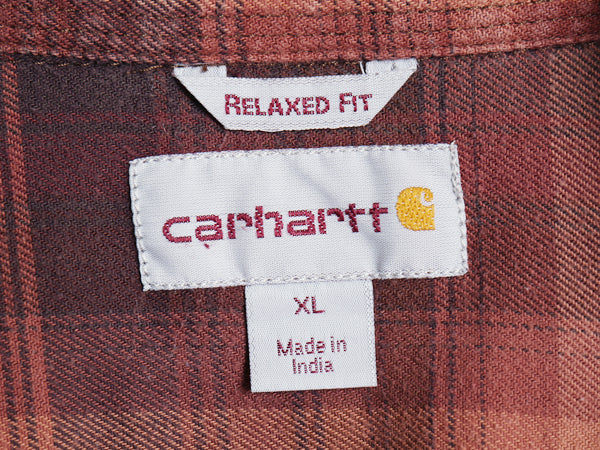 US企画 カーハート 長袖 ボタンダウン フランネル シャツ メンズ XL / チェック RELAXED FIT ネルシャツ ワーク 大きいサイズ マルチカラー