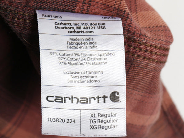 US企画 カーハート 長袖 ボタンダウン フランネル シャツ メンズ XL / チェック RELAXED FIT ネルシャツ ワーク 大きいサイズ マルチカラー