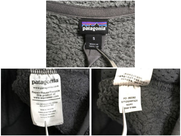 パタゴニア ロスガトス フード プルオーバー レディース S 20年製 ハイ パイル フリース ジャケット ハーフジップ ハイネック パーカー 灰