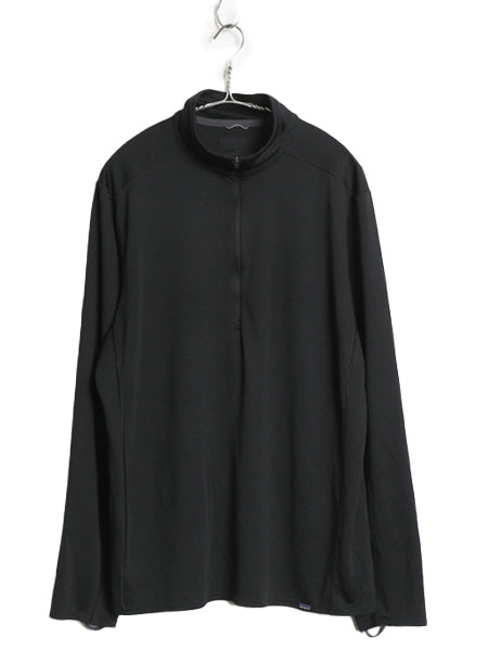 パタゴニア キャプリーン 長袖 Tシャツ メンズ L / 15年製 アウトドア ロンT ハイネック ハーフジップ ストレッチ インナー カットソー 黒