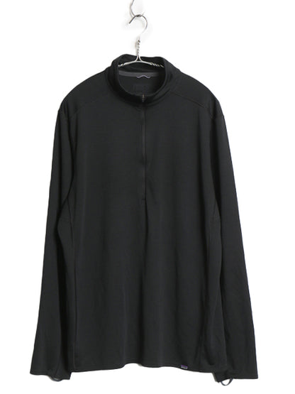 パタゴニア キャプリーン 長袖 Tシャツ メンズ L / 15年製 アウトドア ロンT ハイネック ハーフジップ ストレッチ インナー カットソー 黒