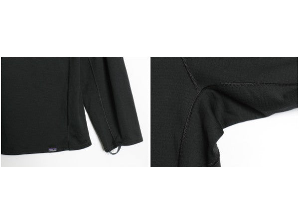 パタゴニア キャプリーン 長袖 Tシャツ メンズ L / 15年製 アウトドア ロンT ハイネック ハーフジップ ストレッチ インナー カットソー 黒