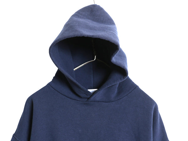 90s USA製 ラッセル 無地 スウェット フード パーカー メンズ レディース L / オールド プルオーバー トレーナー ブランク 裏起毛 ネイビー