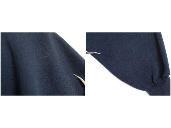 90s USA製 ラッセル 無地 スウェット フード パーカー メンズ レディース L / オールド プルオーバー トレーナー ブランク 裏起毛 ネイビー