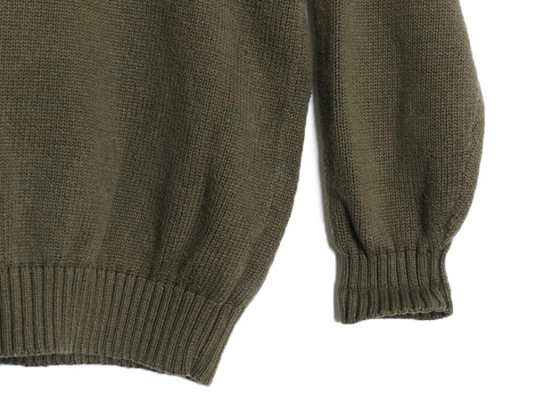 90s ポロ ラルフローレン コットン ニット セーター メンズ XL / オールド 長袖ニット ワンポイント クルーネック シンプル 大きいサイズ