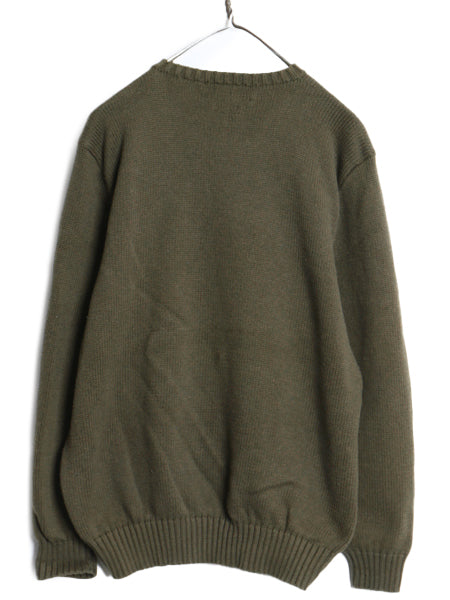 90s ポロ ラルフローレン コットン ニット セーター メンズ XL / オールド 長袖ニット ワンポイント クルーネック シンプル 大きいサイズ