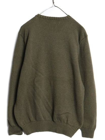 90s ポロ ラルフローレン コットン ニット セーター メンズ XL / オールド 長袖ニット ワンポイント クルーネック シンプル 大きいサイズ