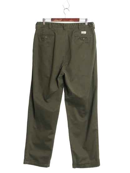 90s ポロ ラルフローレン チノ パンツ メンズ 36 32 オールド HAMMOND PANT コットン スラックス ツータック ストレート 裾ダブル オリーブ