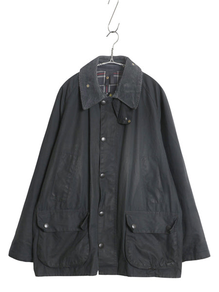 90s イギリス製 ★ バブアー ビデイル オイルド ジャケット メンズ M 古着 オールド ハーフ コート アウトドア 3ワラント ハンティング 紺