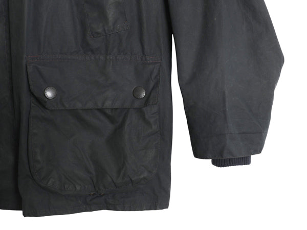 90s イギリス製 ★ バブアー ビデイル オイルド ジャケット メンズ M 古着 オールド ハーフ コート アウトドア 3ワラント ハンティング 紺