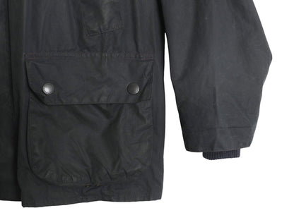 90s イギリス製 ★ バブアー ビデイル オイルド ジャケット メンズ M 古着 オールド ハーフ コート アウトドア 3ワラント ハンティング 紺