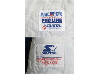 90s USA製 ペイトリオッツ ナイロン サテン スタジャン メンズ L / オールド NFL オフィシャル スターター 中綿 キルティング ライナー付き
