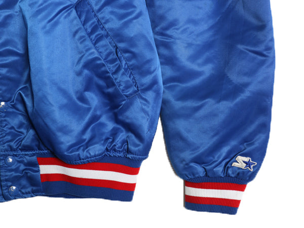 90s USA製 ペイトリオッツ ナイロン サテン スタジャン メンズ L / オールド NFL オフィシャル スターター 中綿 キルティング ライナー付き