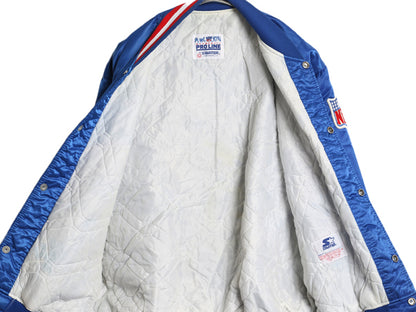 90s USA製 ペイトリオッツ ナイロン サテン スタジャン メンズ L / オールド NFL オフィシャル スターター 中綿 キルティング ライナー付き