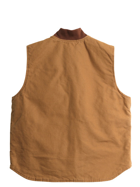 デッドストック US企画 カーハート 中綿 ダック ベスト メンズ XL ナイロン キルティング ライナー 重ね着 前開き ワーク 大きいサイズ 茶