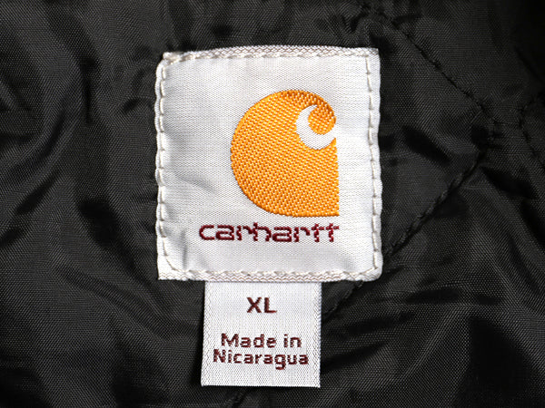 デッドストック US企画 カーハート 中綿 ダック ベスト メンズ XL ナイロン キルティング ライナー 重ね着 前開き ワーク 大きいサイズ 茶