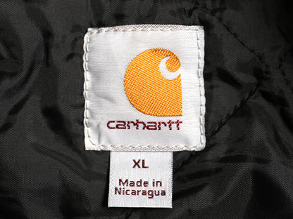 デッドストック US企画 カーハート 中綿 ダック ベスト メンズ XL ナイロン キルティング ライナー 重ね着 前開き ワーク 大きいサイズ 茶